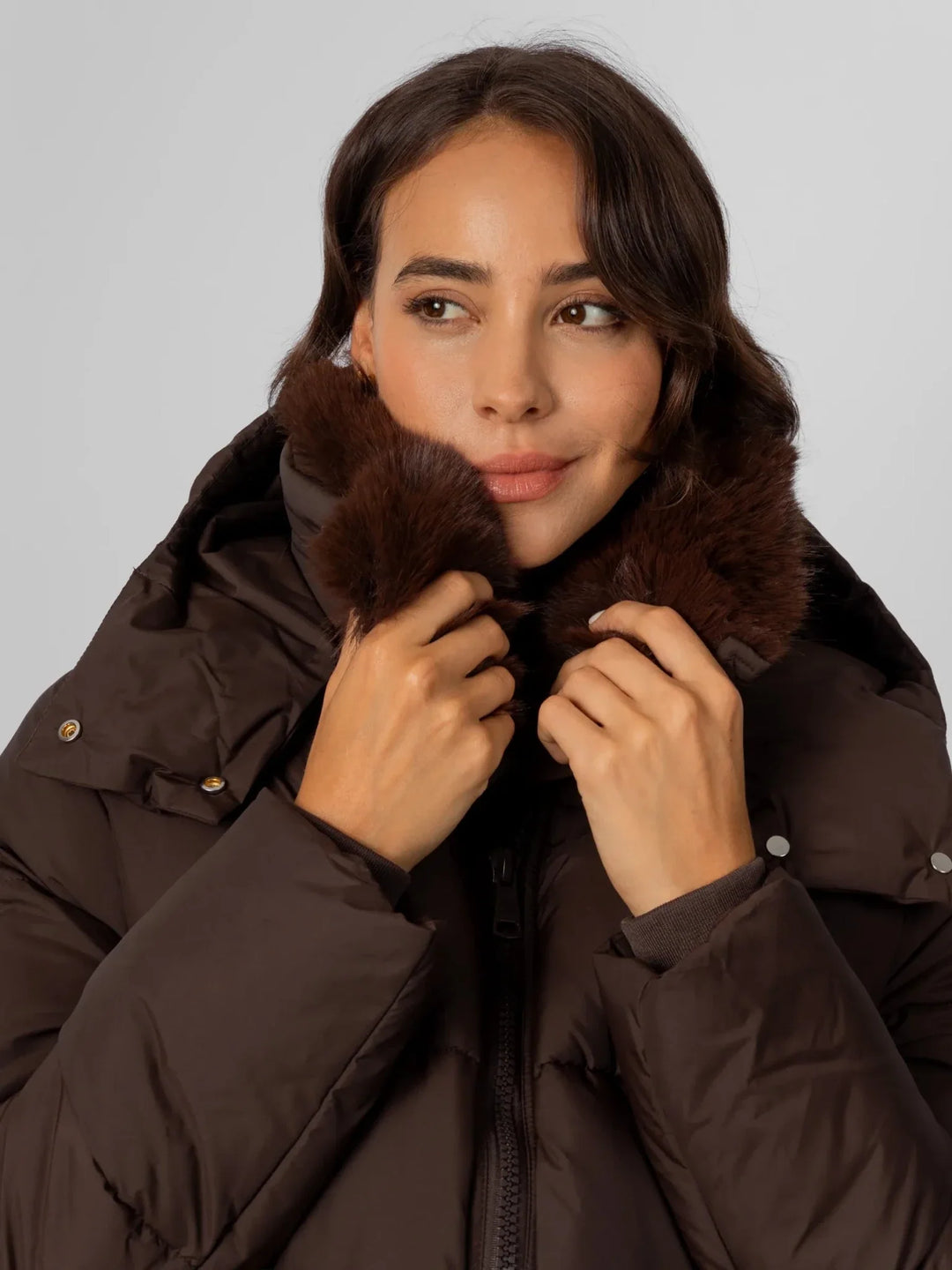 WarmCore™ Detachable Faux Fur Collar Hooded Puffer