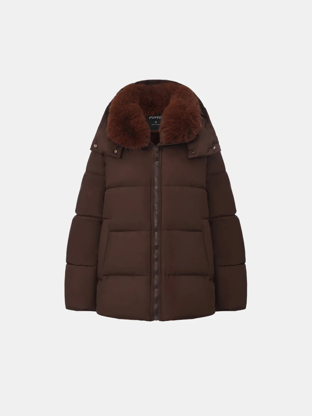 WarmCore™ Detachable Faux Fur Collar Hooded Puffer