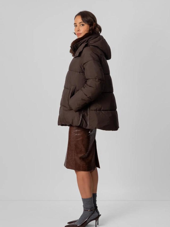 WarmCore™ Detachable Faux Fur Collar Hooded Puffer
