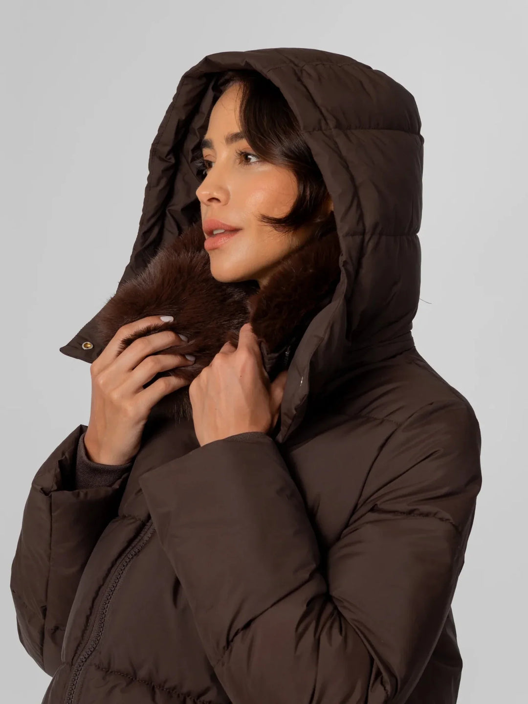 WarmCore™ Detachable Faux Fur Collar Hooded Puffer