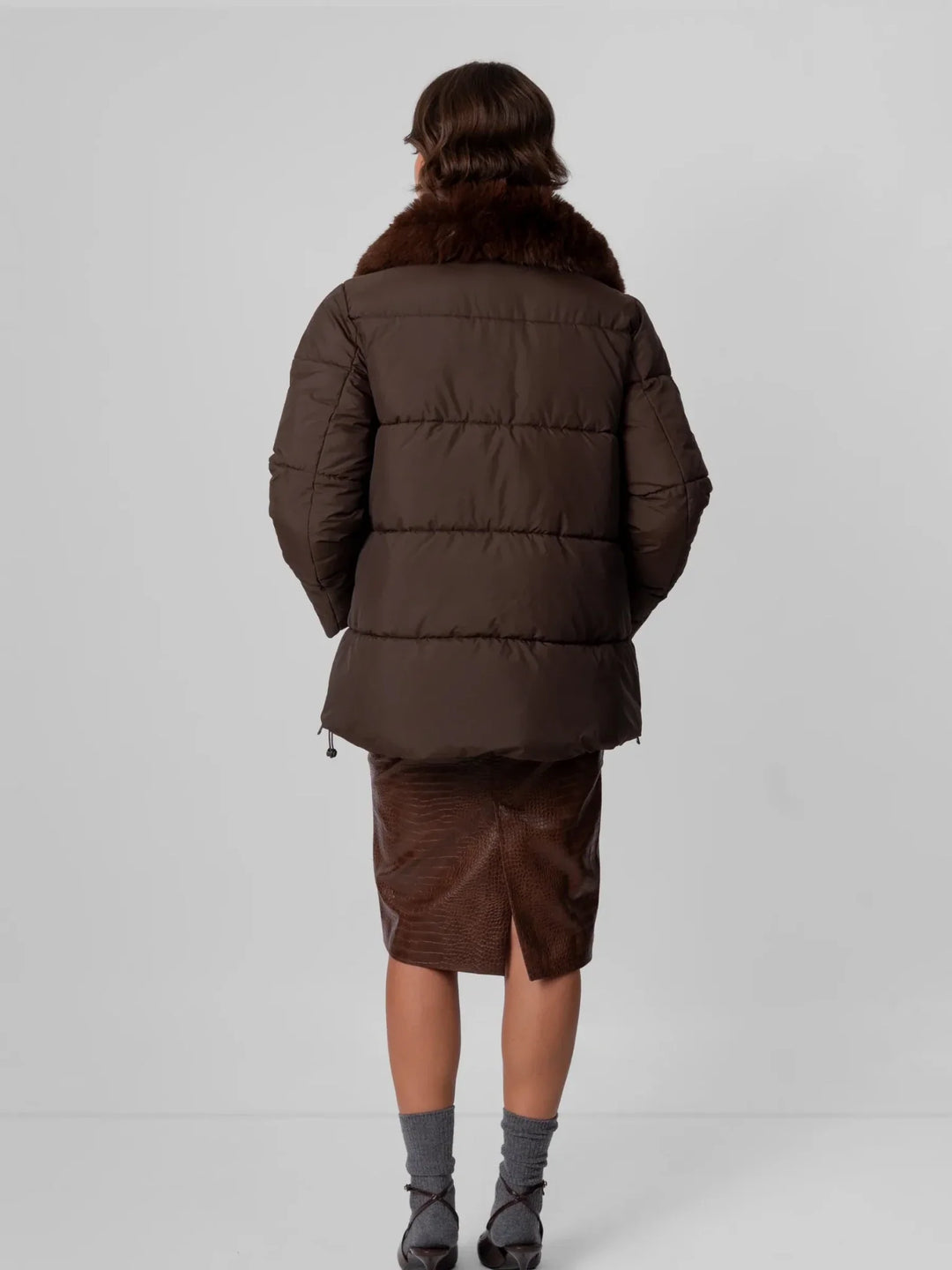 WarmCore™ Detachable Faux Fur Collar Hooded Puffer