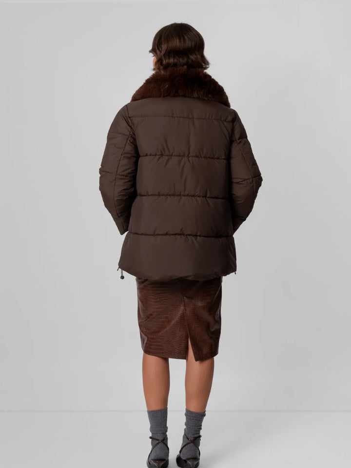 WarmCore™ Detachable Faux Fur Collar Hooded Puffer