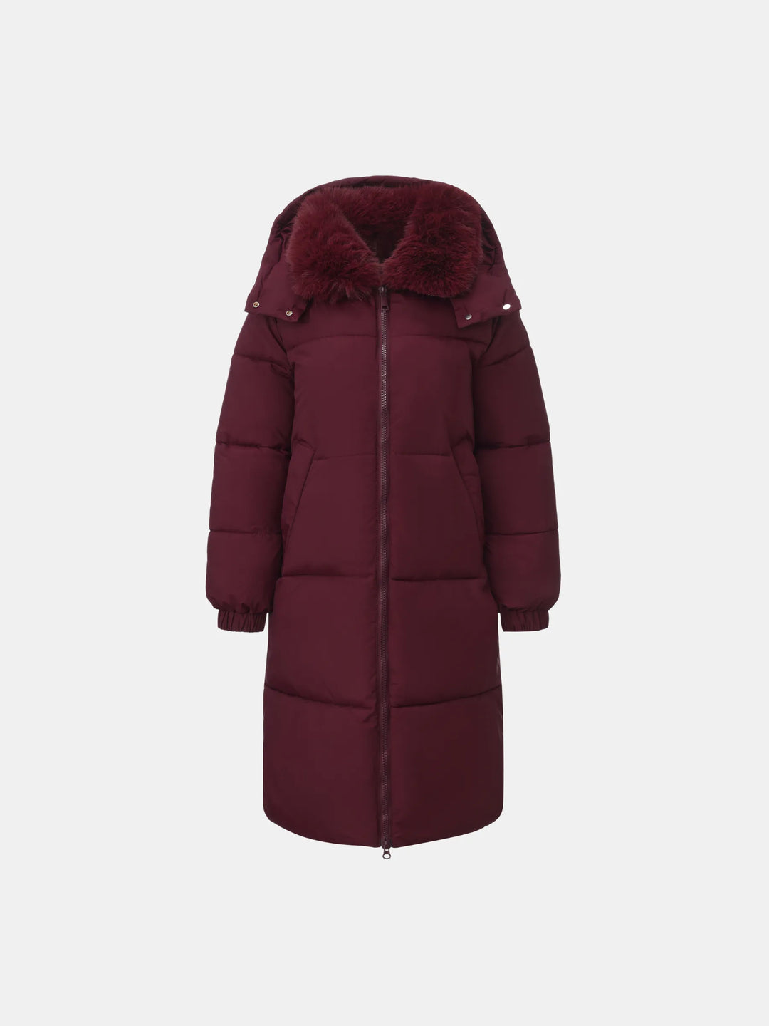 WarmCore™ Faux Fur Collar Long Puffer Jacket