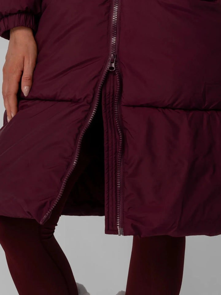WarmCore™ Faux Fur Collar Long Puffer Jacket