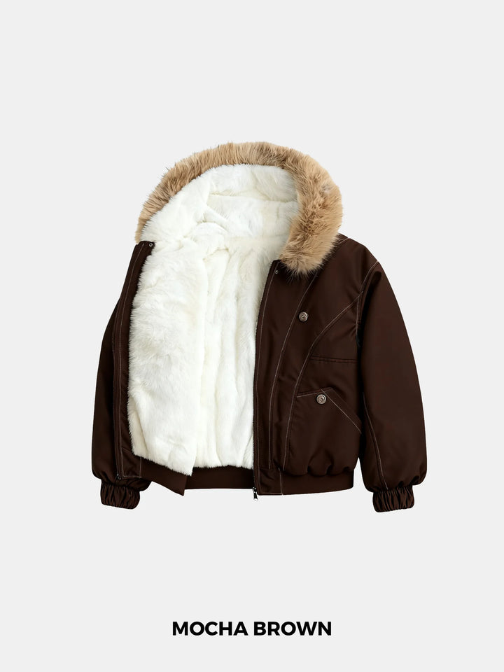 WarmCore™ Faux Fur Lined And Trim Bomber Jacket