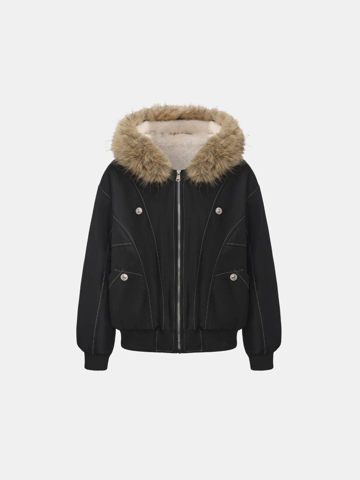 WarmCore™ Faux Fur Lined And Trim Bomber Jacket