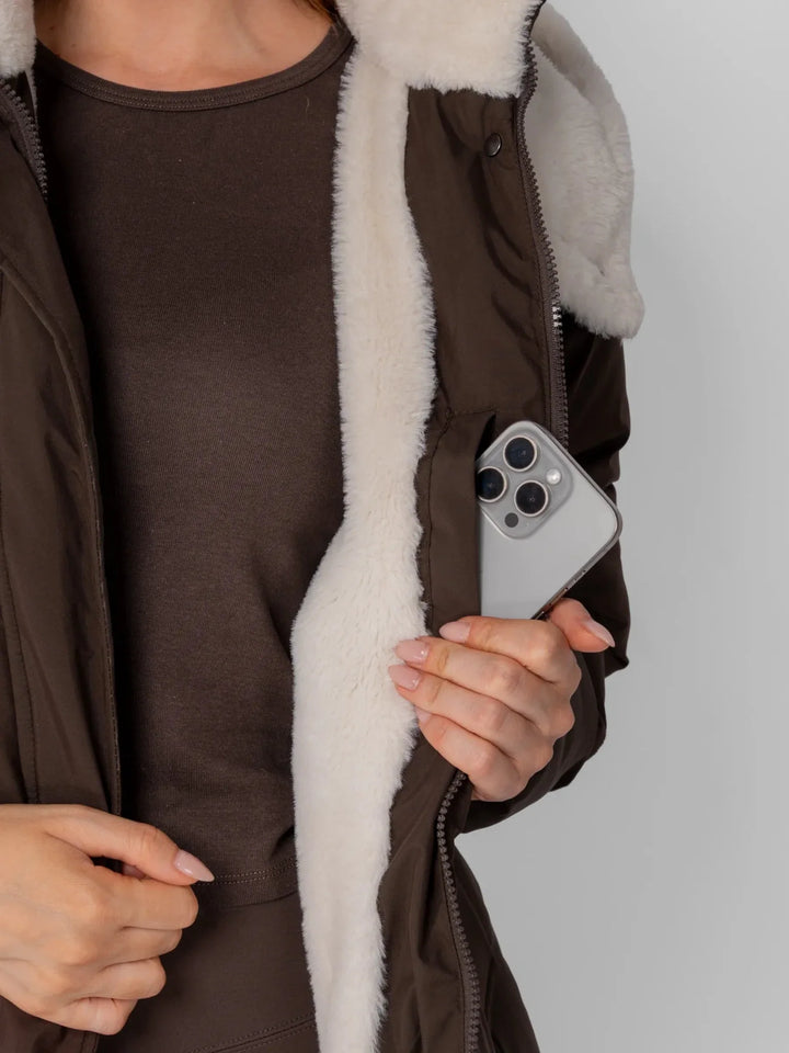 WarmCore™ Faux Fur Lined Classic Long Puffer