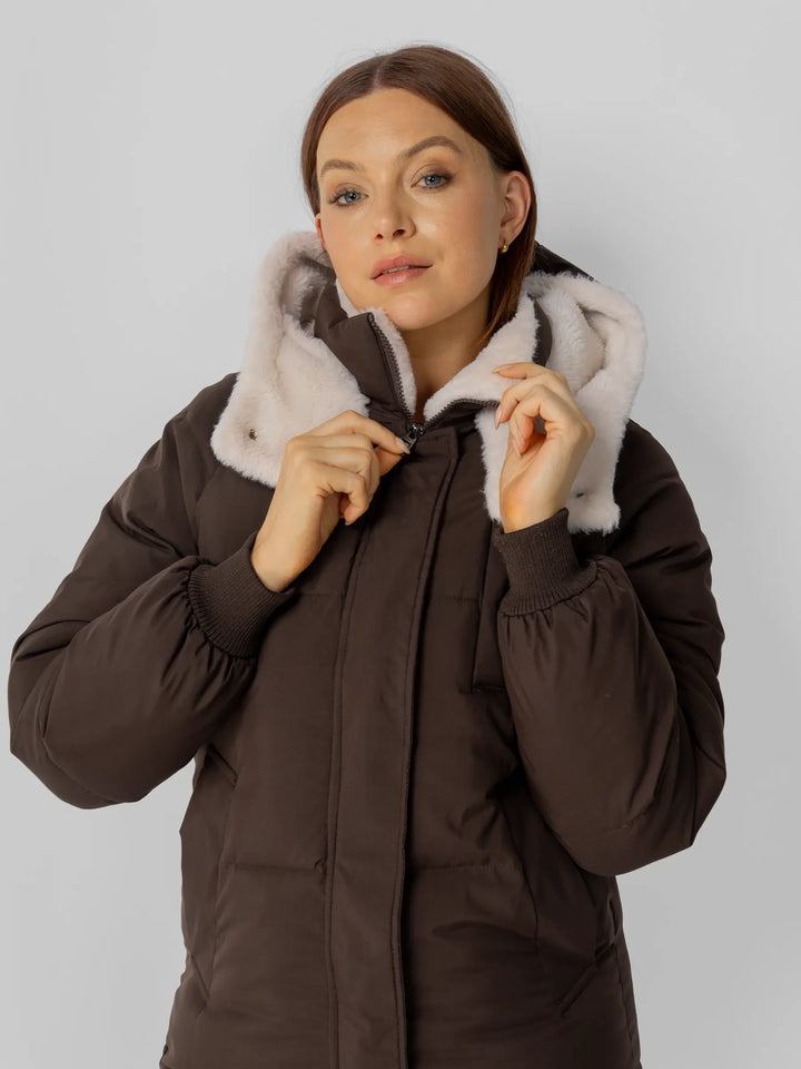 WarmCore™ Faux Fur Lined Classic Long Puffer