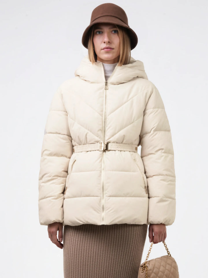 WarmCore™ Gold-tone Belted Puffer Jacket