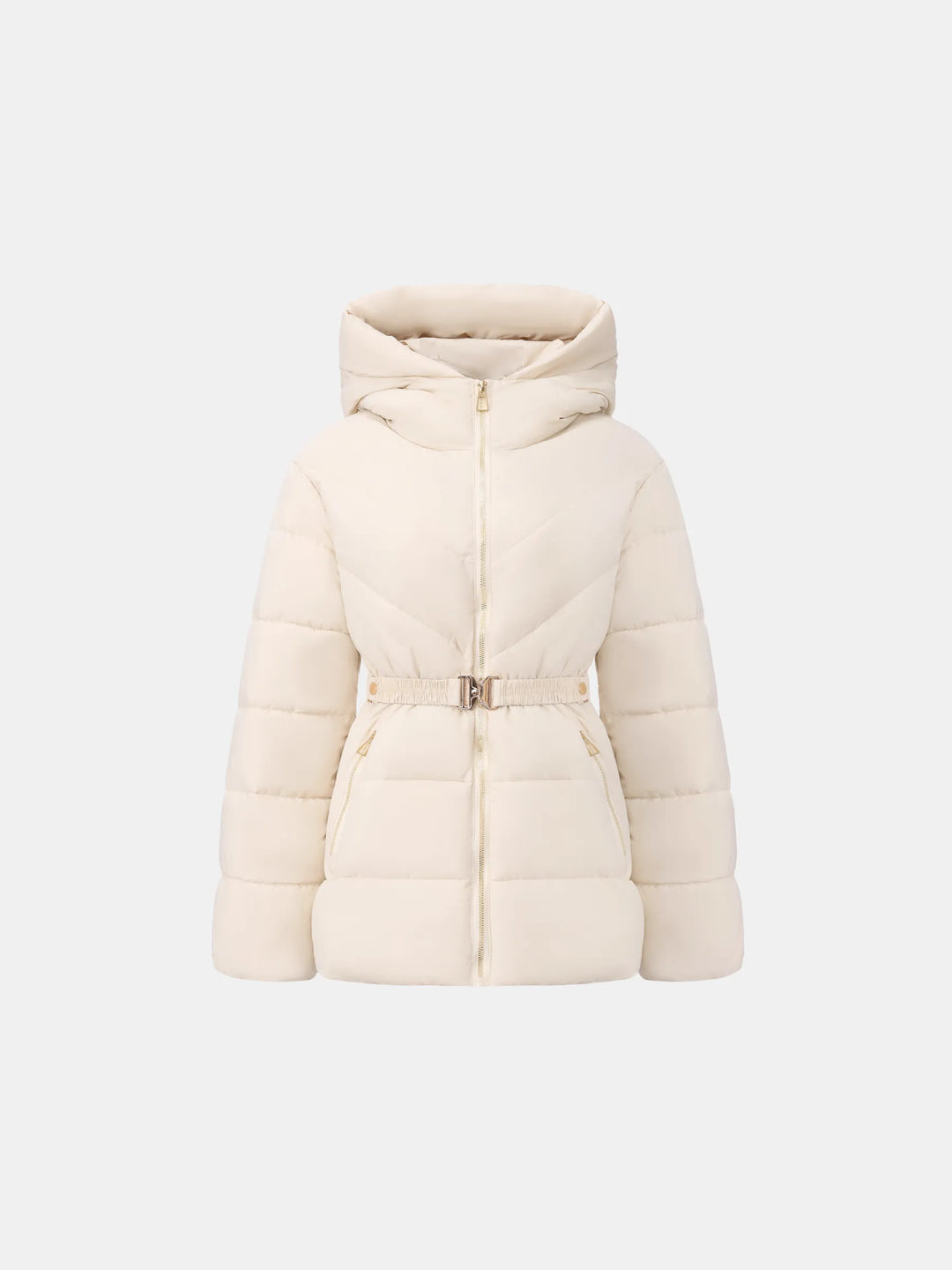 WarmCore™ Gold-tone Belted Puffer Jacket
