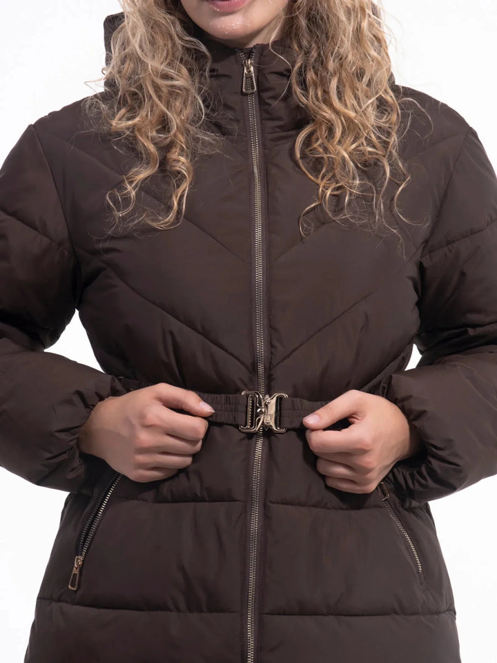 WarmCore™ Gold-tone Belted Puffer Jacket