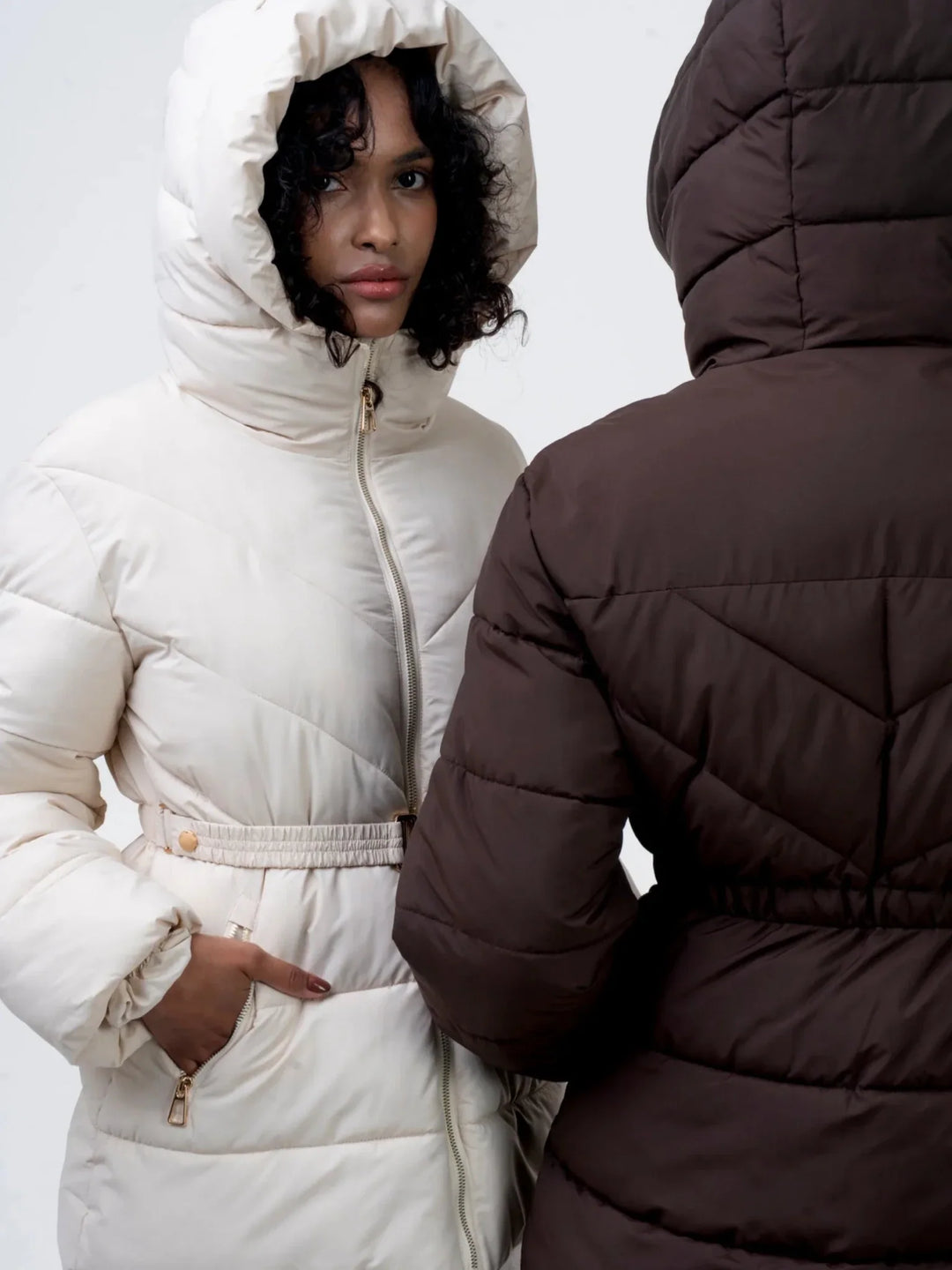 WarmCore™ Gold-tone Belted Puffer Jacket