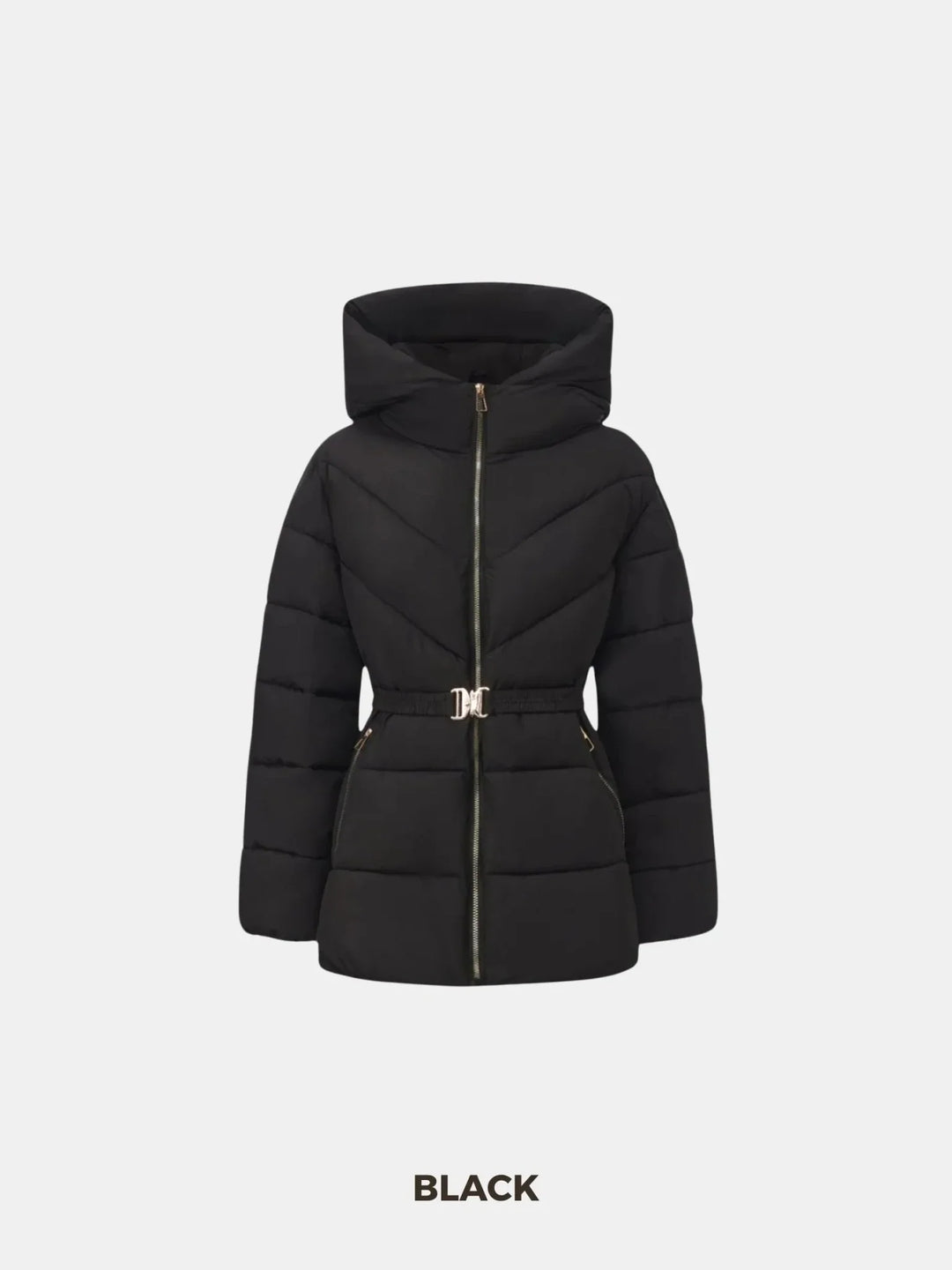 WarmCore™ Gold-tone Belted Puffer Jacket