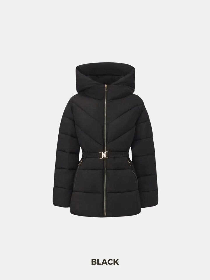 WarmCore™ Gold-tone Belted Puffer Jacket