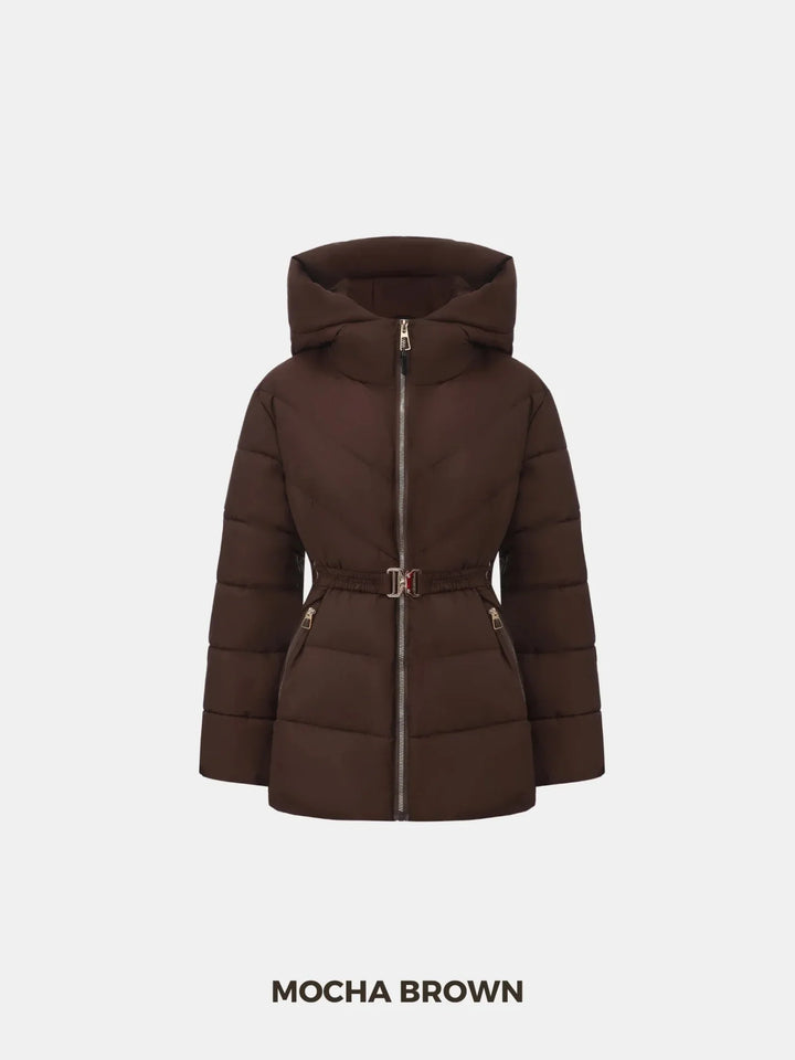 WarmCore™ Gold-tone Belted Puffer Jacket