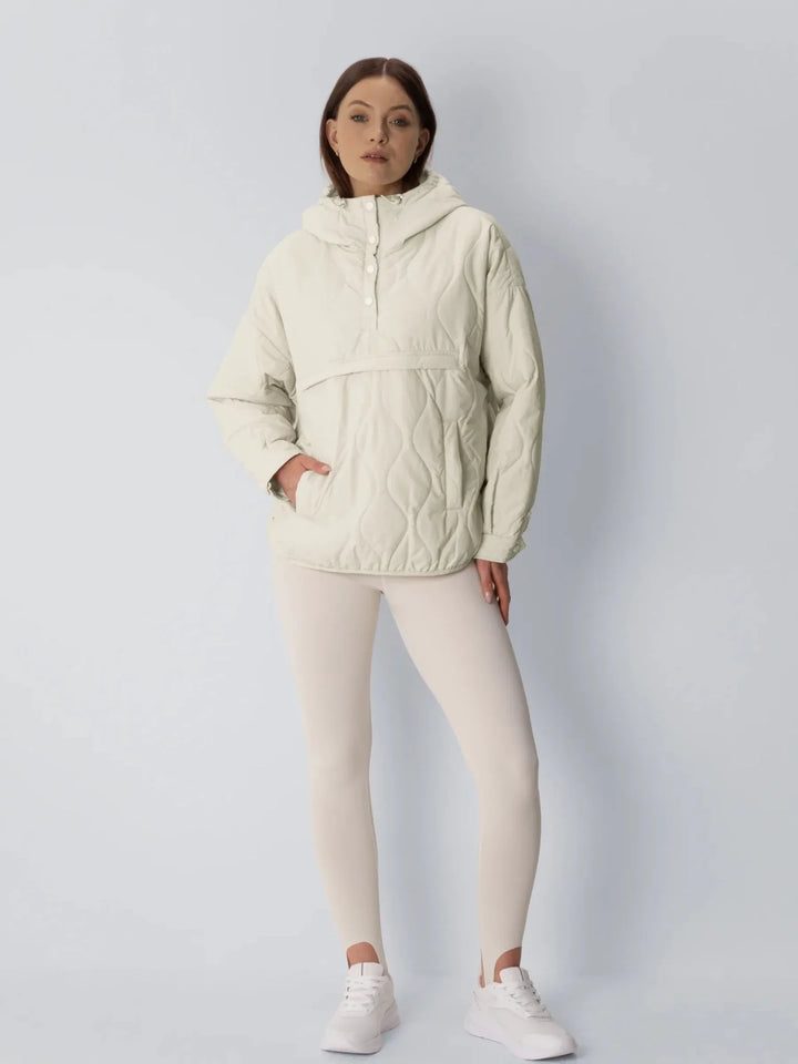 WarmCore™ Kangaroo Pocket Packable Quilted Puffer Hoodie