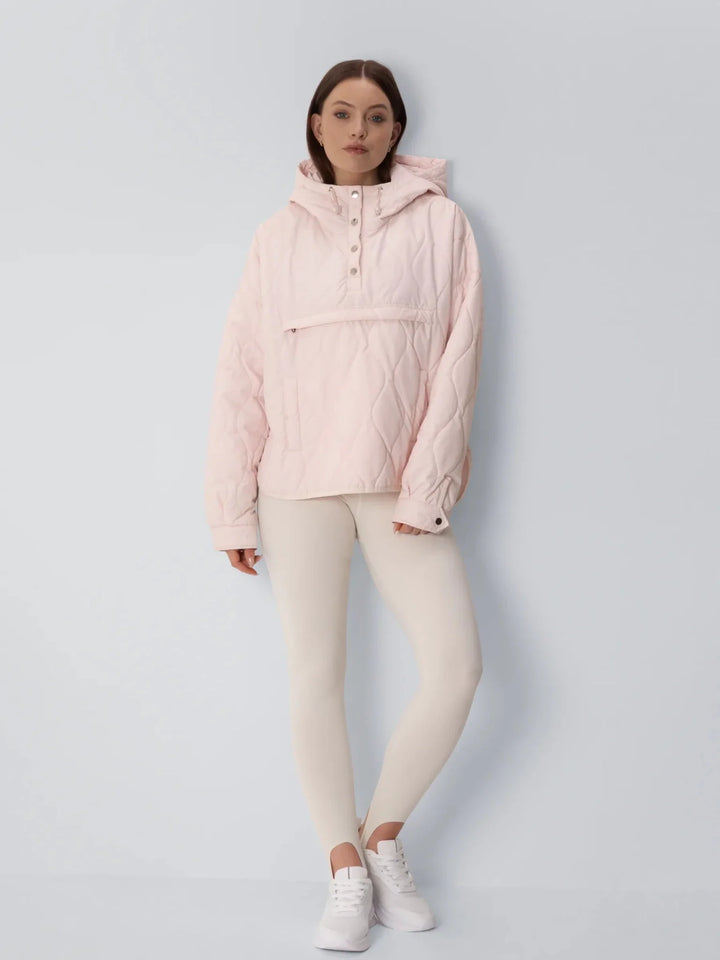 WarmCore™ Kangaroo Pocket Packable Quilted Puffer Hoodie