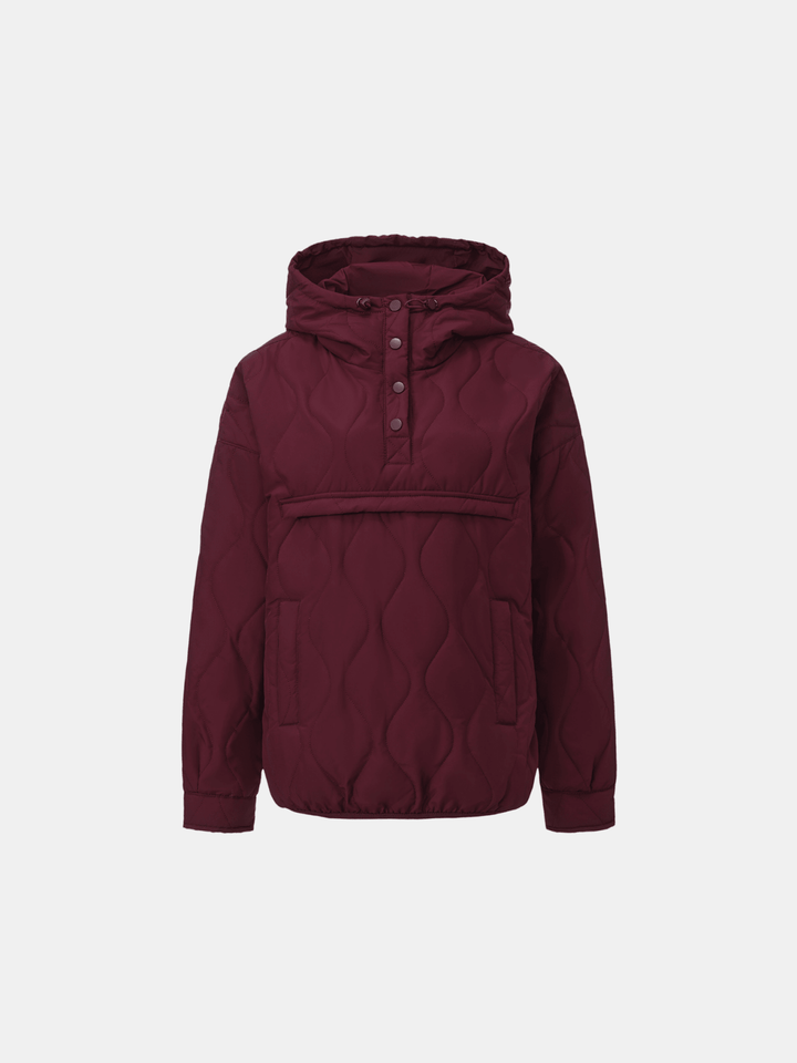 WarmCore™ Kangaroo Pocket Packable Quilted Puffer Hoodie