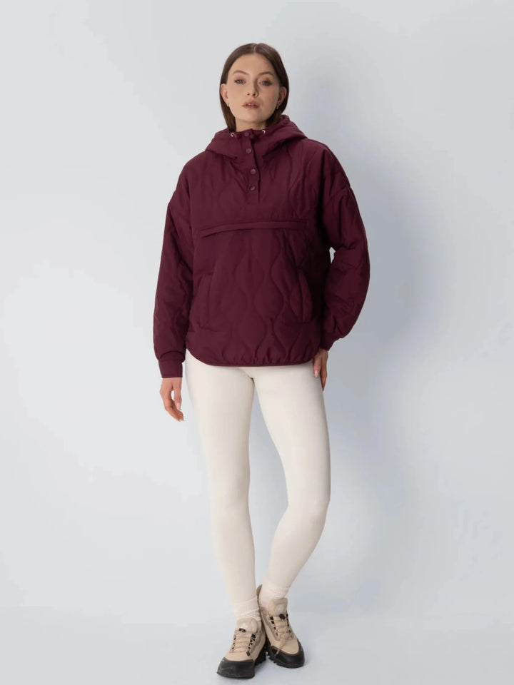 WarmCore™ Kangaroo Pocket Packable Quilted Puffer Hoodie