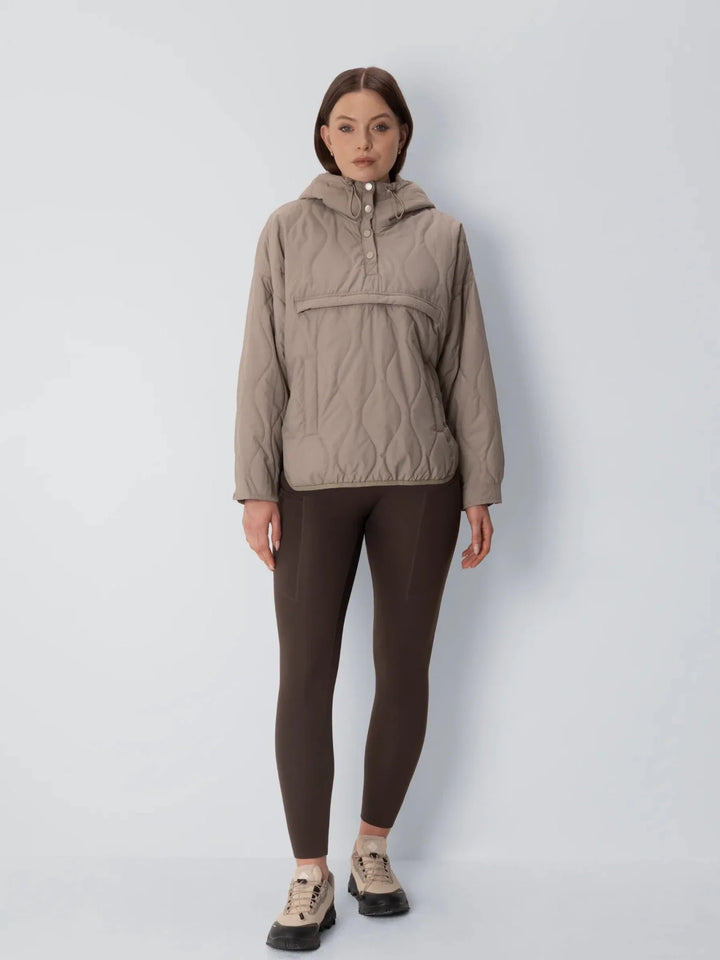 WarmCore™ Kangaroo Pocket Packable Quilted Puffer Hoodie