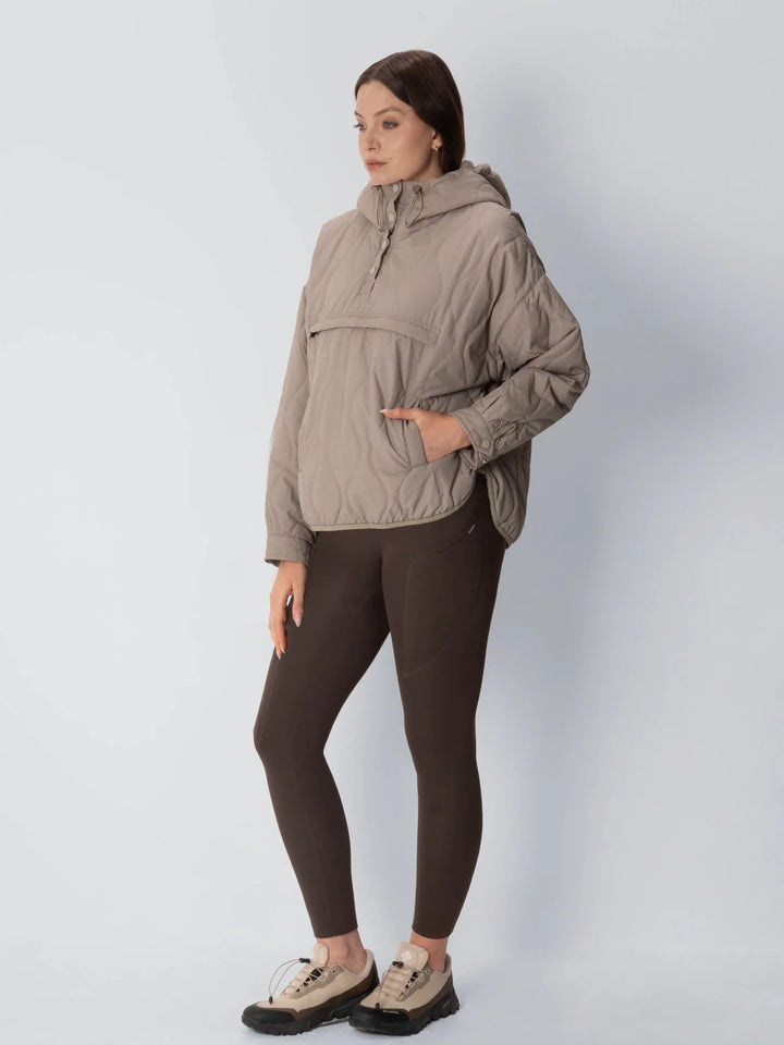 WarmCore™ Kangaroo Pocket Packable Quilted Puffer Hoodie