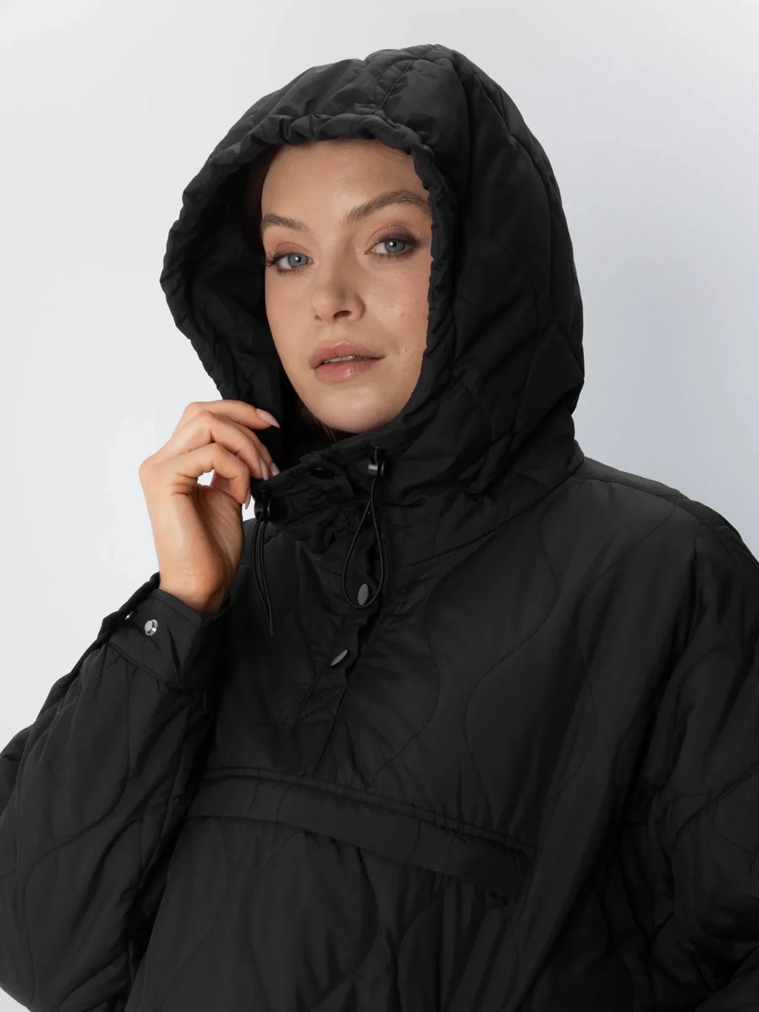 WarmCore™ Kangaroo Pocket Packable Quilted Puffer Hoodie