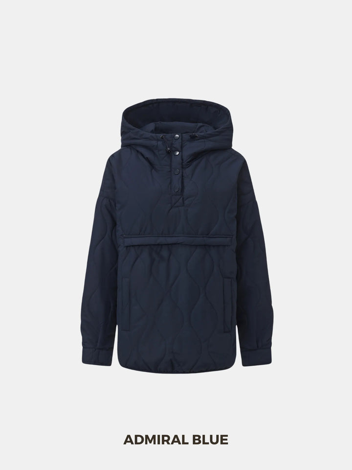 WarmCore™ Kangaroo Pocket Packable Quilted Puffer Hoodie