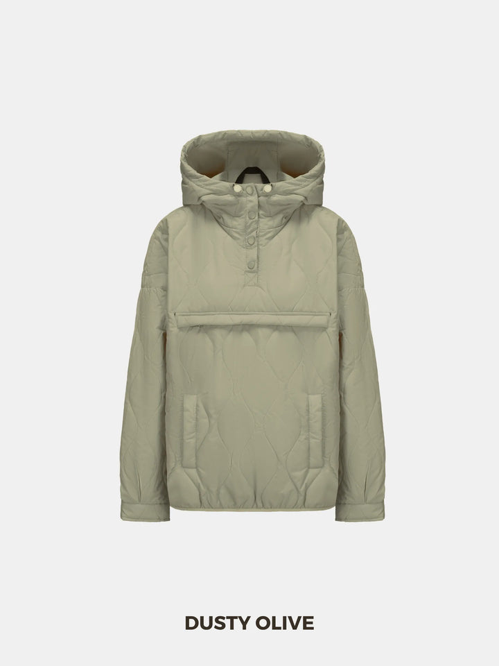 WarmCore™ Kangaroo Pocket Packable Quilted Puffer Hoodie