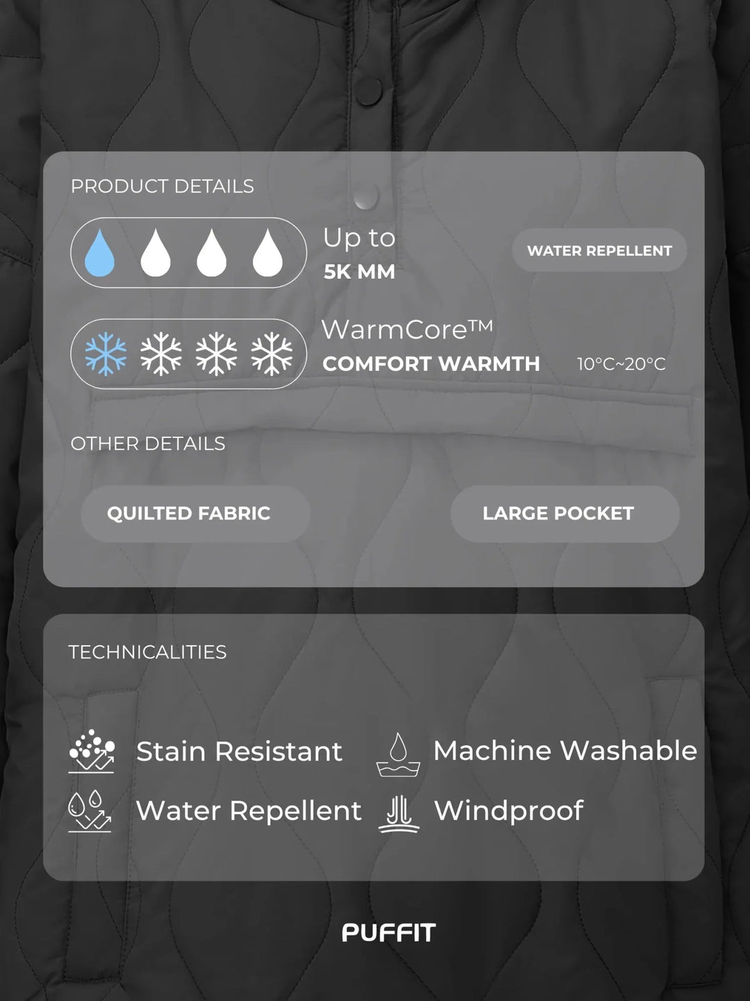 WarmCore™ Kangaroo Pocket Packable Quilted Puffer Hoodie