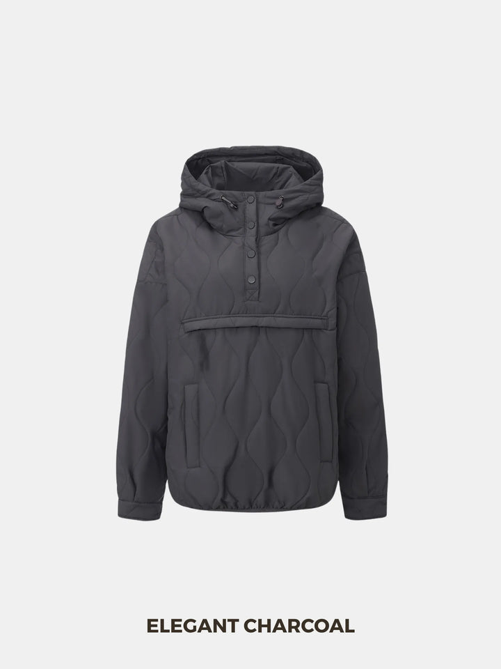 WarmCore™ Kangaroo Pocket Packable Quilted Puffer Hoodie