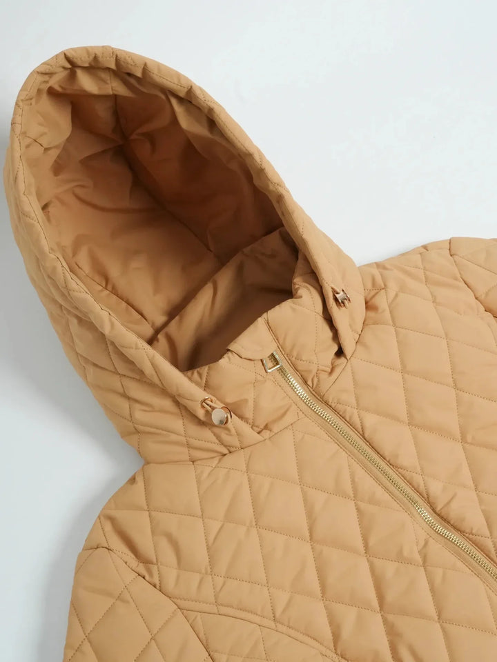 WarmCore™ Long Dimond Quilted Belted Puffer