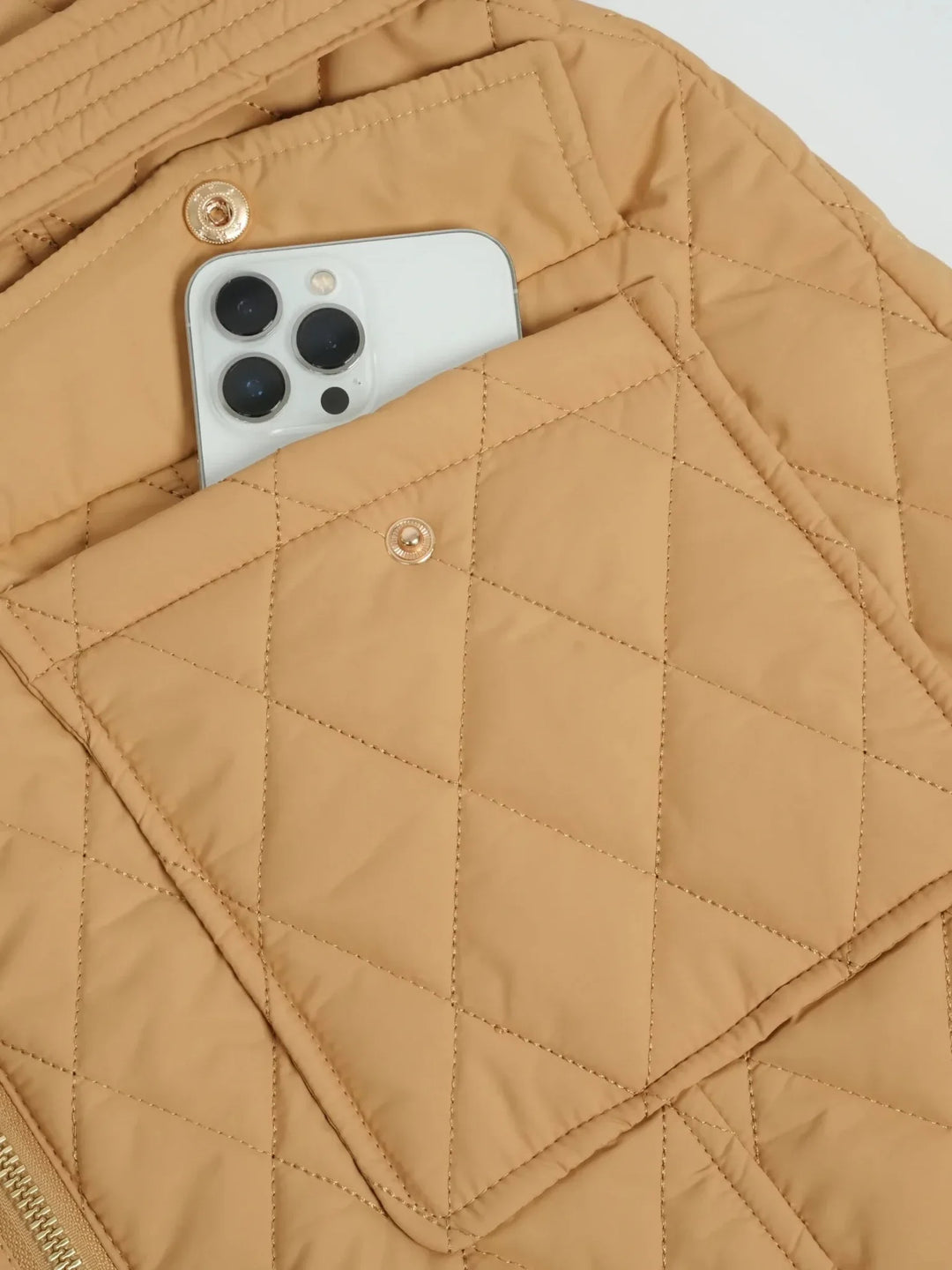 WarmCore™ Long Dimond Quilted Belted Puffer