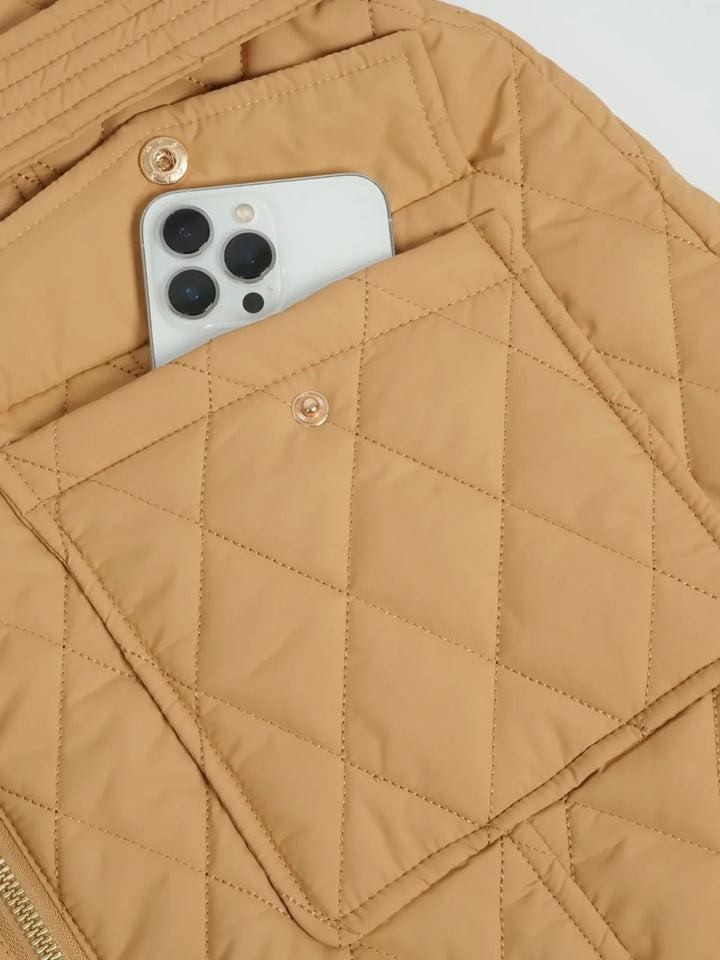 WarmCore™ Long Dimond Quilted Belted Puffer