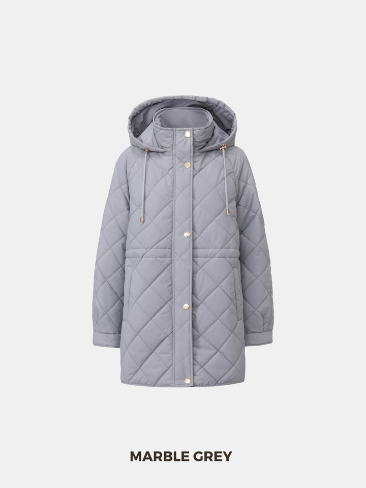WarmCore™ Mid Length Diamond Quilted Puffer