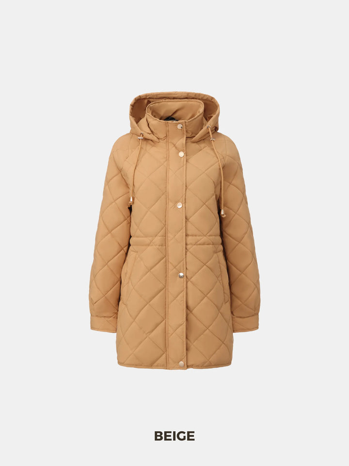WarmCore™ Mid Length Diamond Quilted Puffer