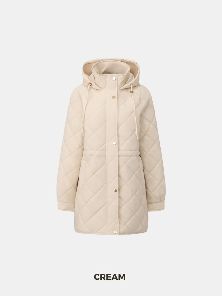 WarmCore™ Mid Length Diamond Quilted Puffer