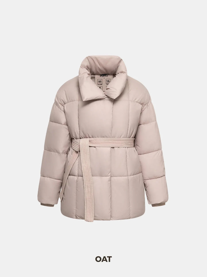 WarmCore™ Premium Mid Length Belted Puffer Jacket Women Casual Coat