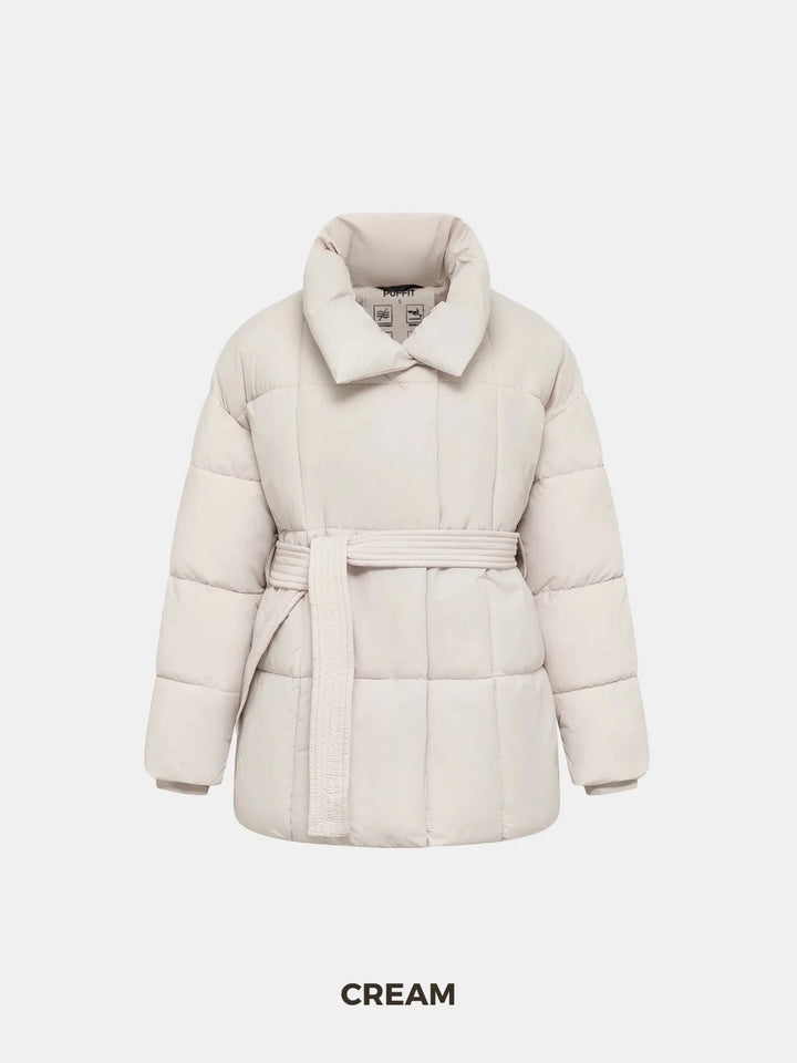 WarmCore™ Premium Mid Length Belted Puffer Jacket Women Casual Coat
