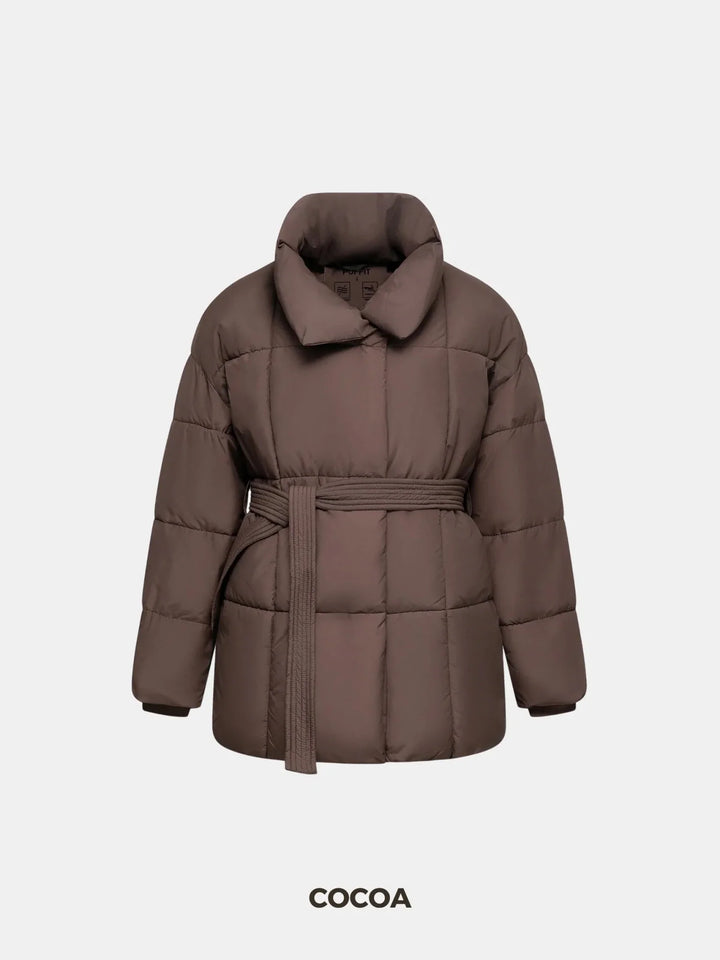 WarmCore™ Premium Mid Length Belted Puffer Jacket Women Casual Coat