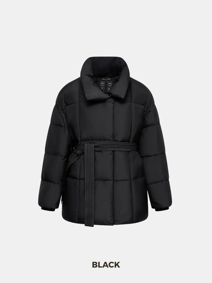 WarmCore™ Premium Mid Length Belted Puffer Jacket Women Casual Coat