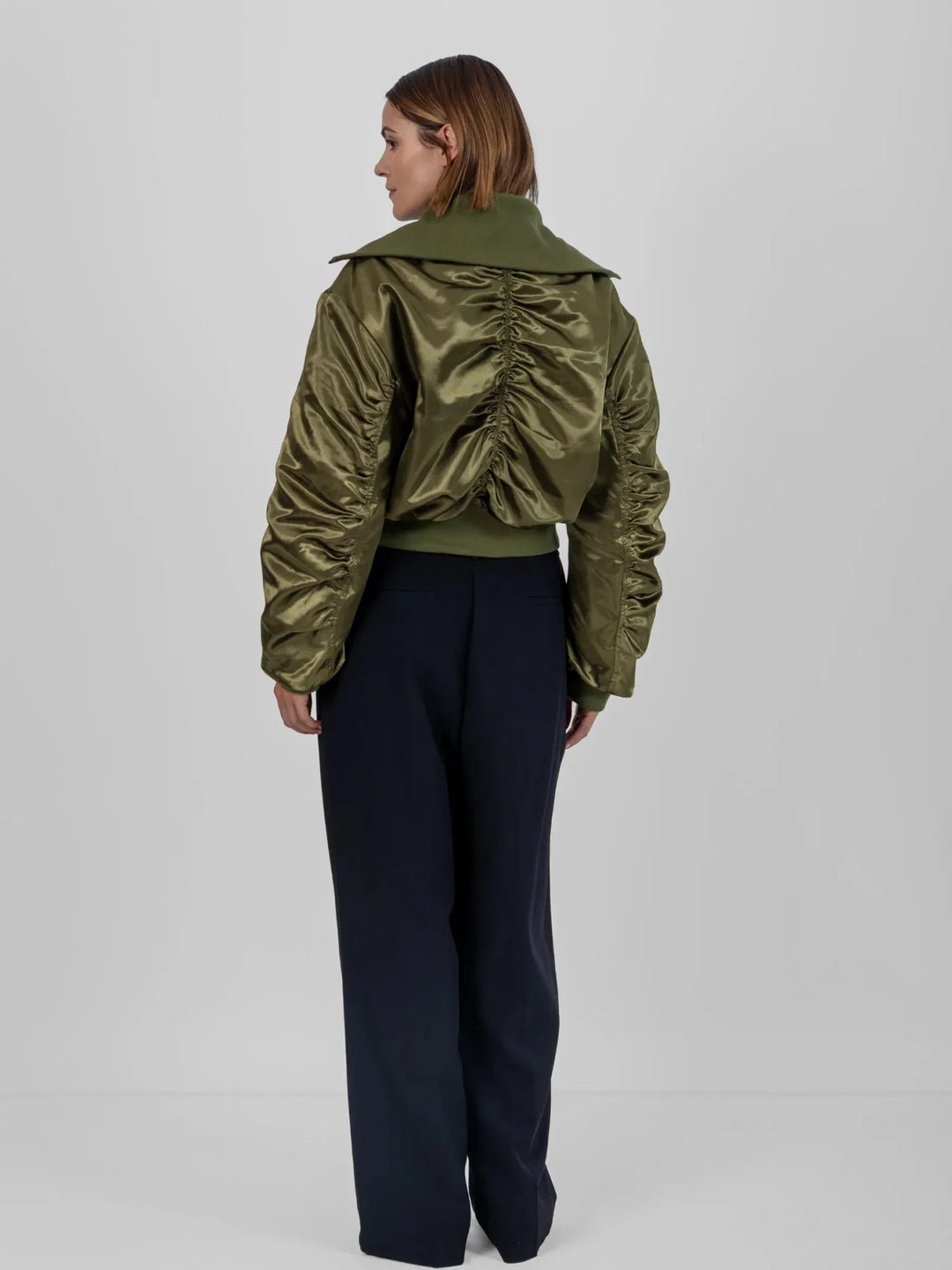 WarmCore™ Shiny Cropped Padded Bomber