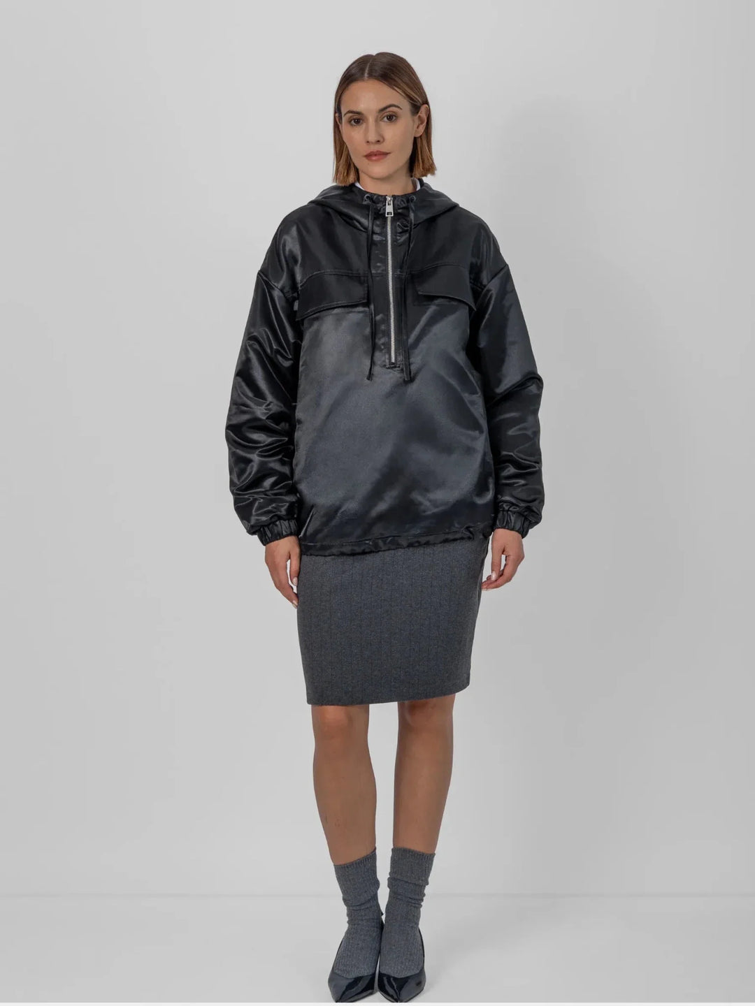 WarmCore™ Shiny Oversized Fleece Lined Hoodie