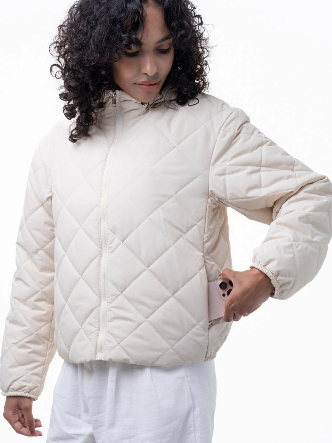 WarmCore™ Short Diamond Quilted Jacket