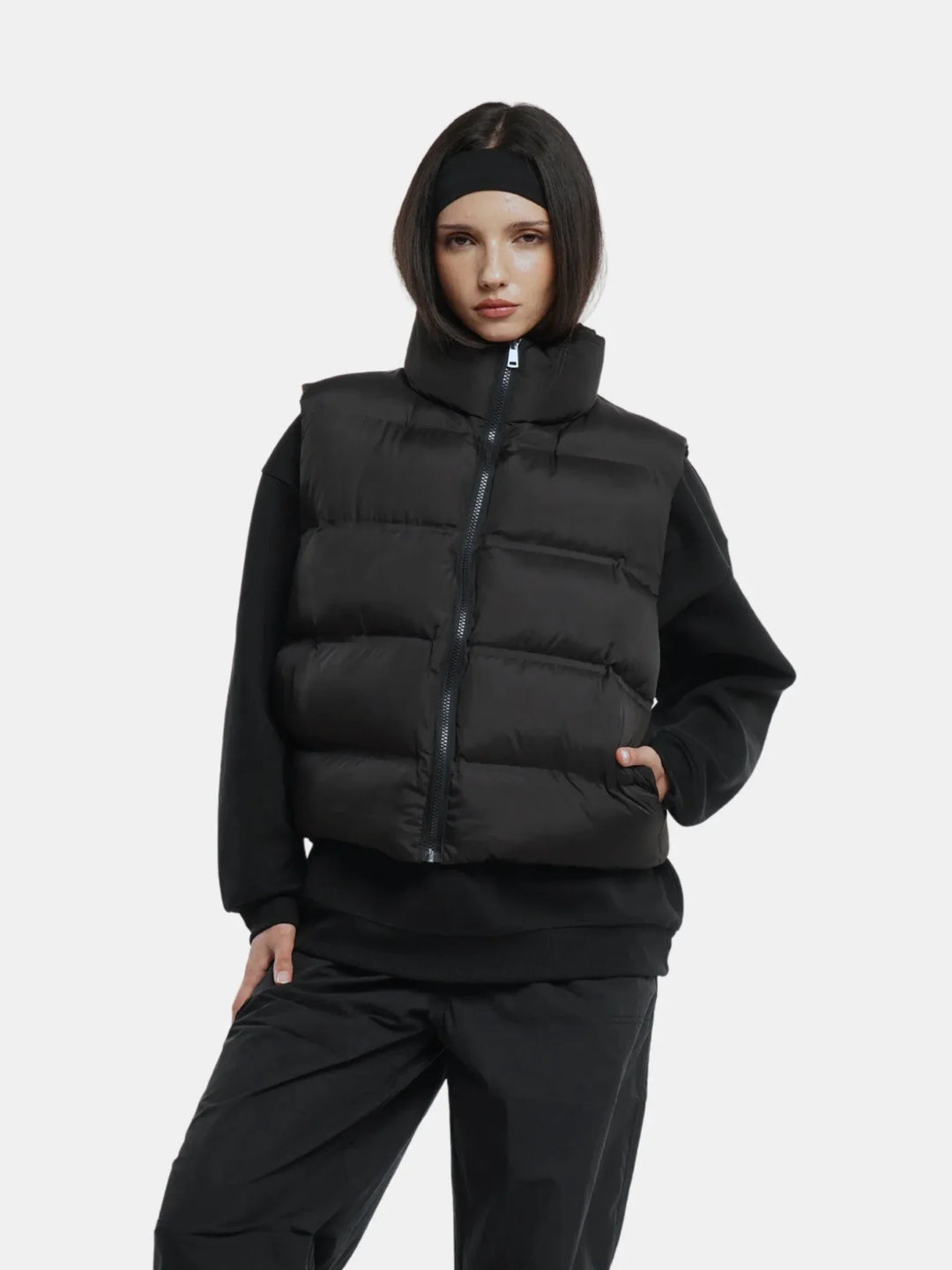 WarmCore™ Taped Seams Funnel Neck Puffer Gilet