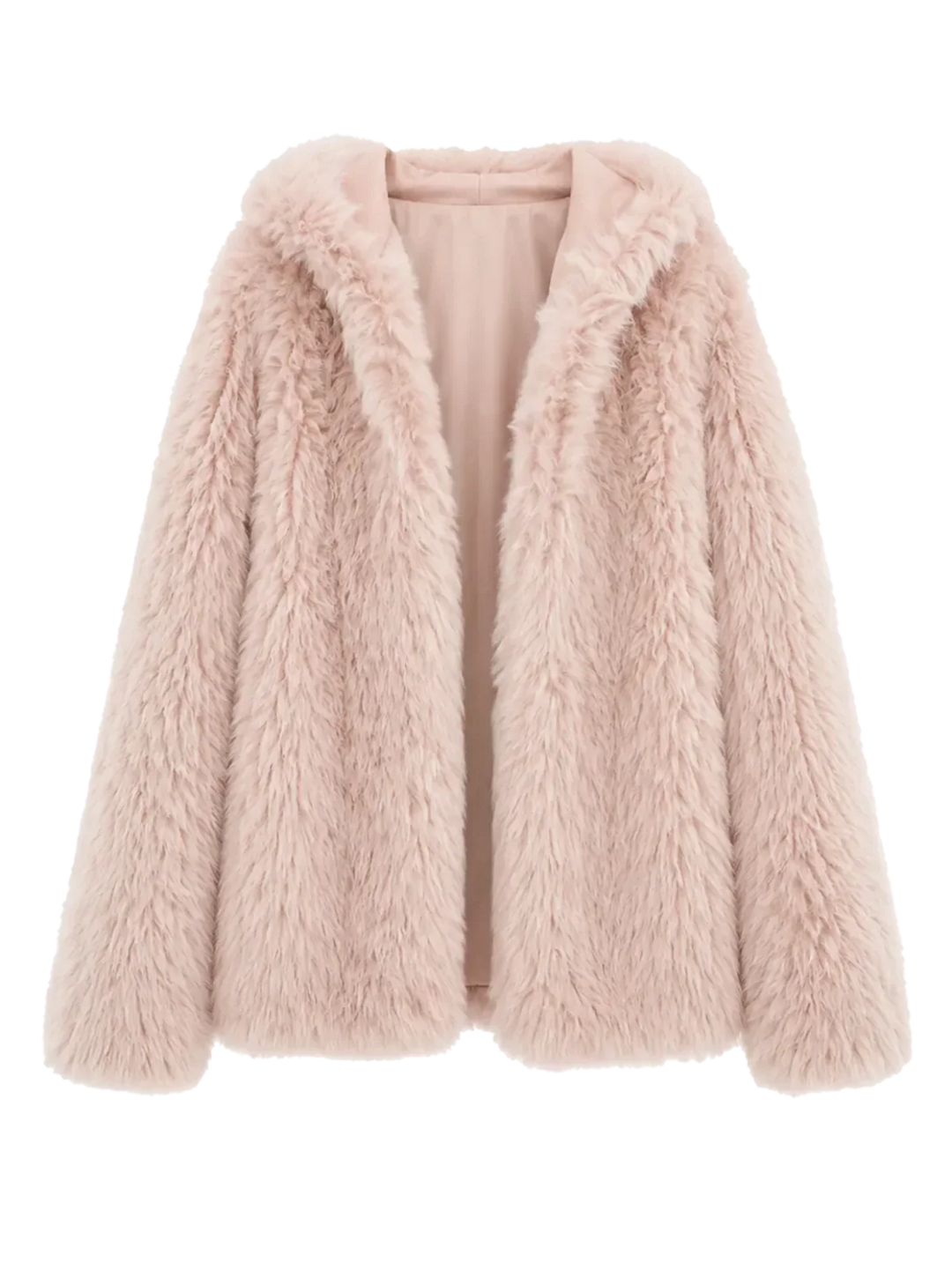 "Winter Snow" lazy silhouette hooded Toscana curly Shearing Coat winter