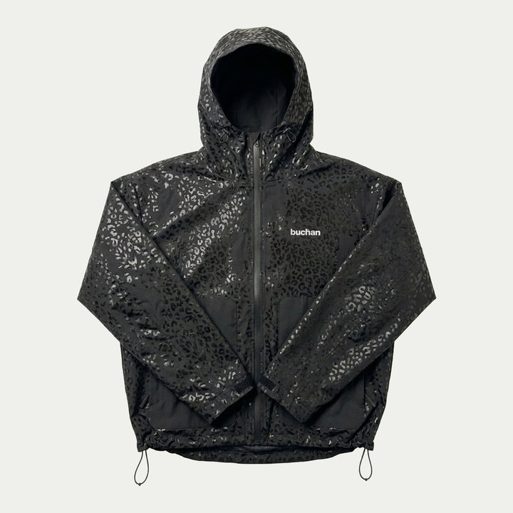 Water Reactive Cheetah Rain Jacket - Black