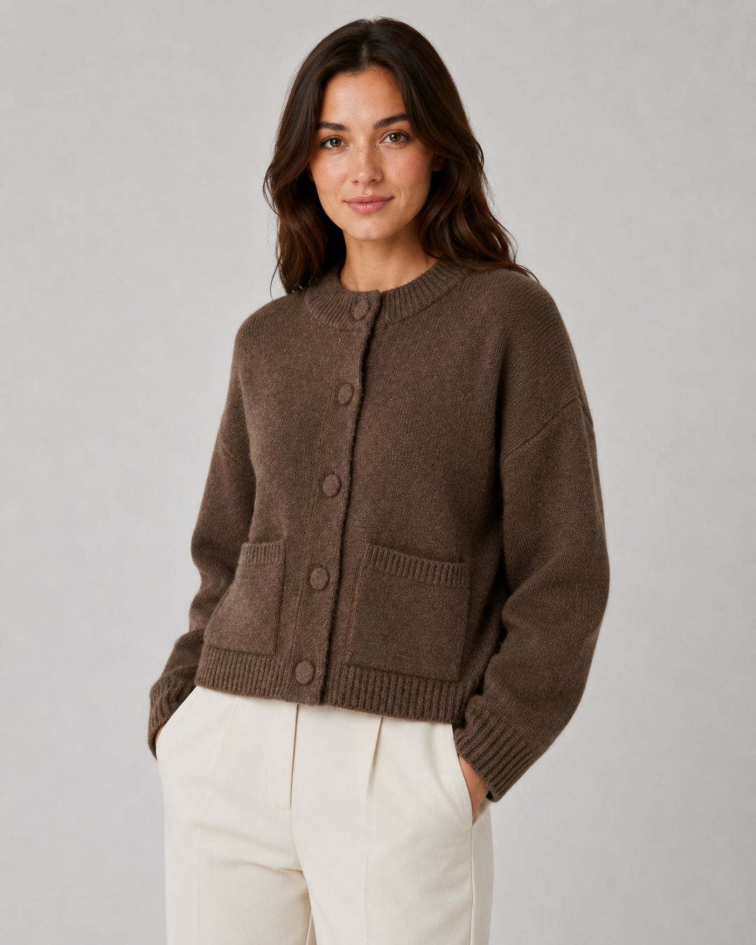 Yvonne | Cropped Chunky Knit Cardigan