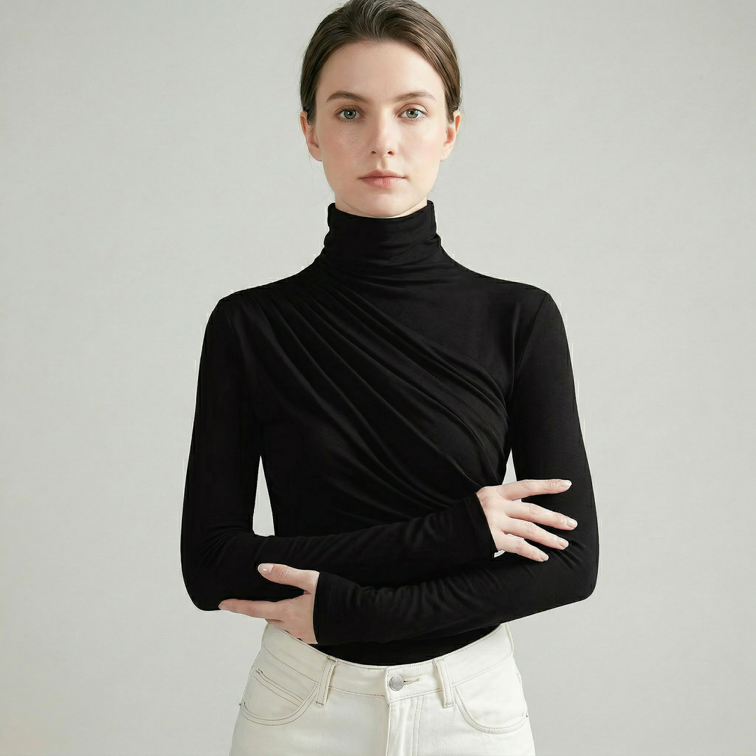 Selmira | Turtleneck Knit Top Slim Fit
