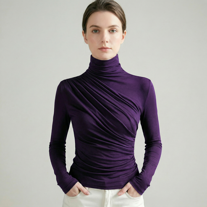 Selmira | Turtleneck Knit Top Slim Fit
