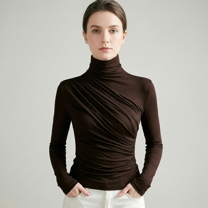 Selmira | Turtleneck Knit Top Slim Fit